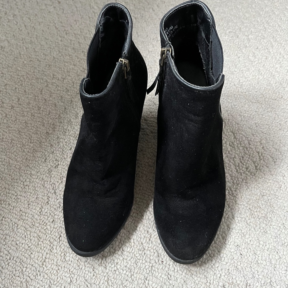 Black suede booties